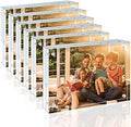 Egofine 4x6 Acrylic Frames 6 Pack, 20mm Thicker Frameless Clear Picture Frames, Double Sided Magnetic Picture Frames, Free Standing Desktop Display by Egofine