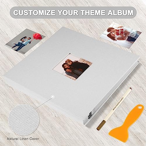 Photo Album Self Adhesive Pages Scrapbook 11x10.6 White 60 Pages - Image 4