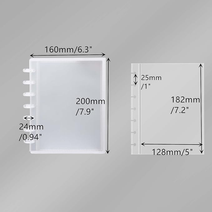 Clear Discbound Pocket Sleeves 7 Disc Sheet Protectors 20 Inner Pages PP 5x7 Pockets PET Cover Photo Card Protector Binder Album (1 Pocket - 7 Disc) - Image 3
