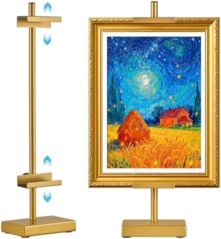 Rofio Gold Easel, 17" Adjustable Tabletop Picture Frame Stand for Signs by Rofio
