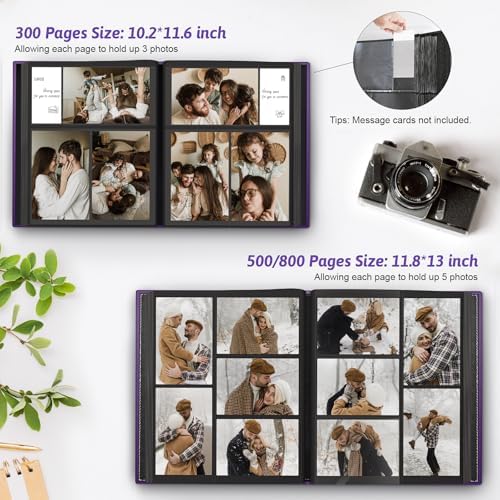 Popotop 4x6 Photo Album Holds 300 Pictures, Vegan Leather Hardcover - Image 5