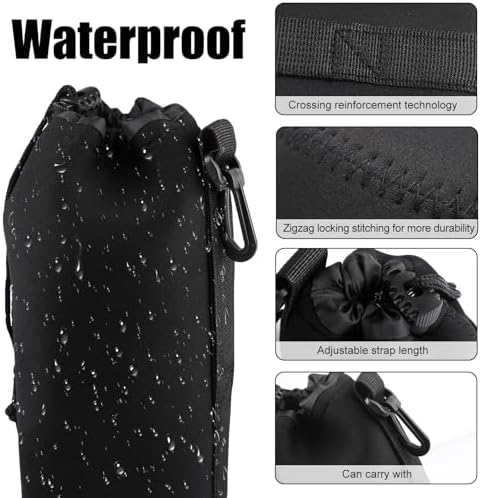 4pcs Camera Lens Bag,4 Sizes Protective Camera Lens Pouch Set with Drawstring Design,Soft Plush Neoprene Bag,Compatible with Canon, Nikon, Sony, Pentax, Olympus (Small, Medium, Large, X Large) - Image 4
