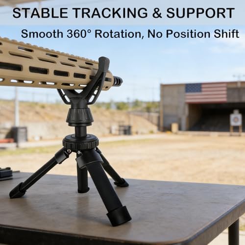 Portable Shooting Tripod with 360° Rotating & Removable V Yoke - Adjustable Height Rifle Rest Stand for Hunting, Target Shooting, Binoculars, Cameras & Outdoor Activities - Image 2