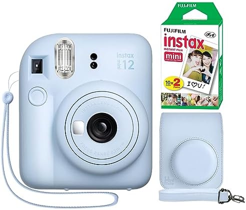 Fujifilm Instax Mini 12 Instant Camera + Minimate Custom Case + Fuji Instax Film 20 Sheets Twin Pack (Pastel Blue) by FUJIFILM