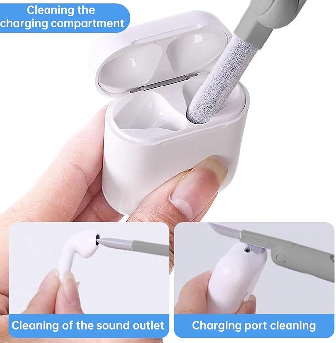 7 in 1 Laptop Cleaning Kit Keyboard Cleaner,Computer Screen Cleaning Brush Tool,Computer Cleaning Tools Kit Corner Gap Duster Keycap Puller(Grey) - Image 6