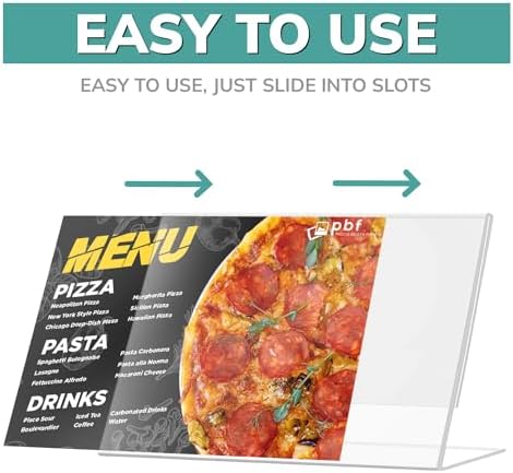 pbf 6x4 Clear Picture Frame | 6 x 4 Acrylic Picture Frame | Horizontal Acrylic Stands for Display | Plastic Photo Frame | Slanted Plastic Picture Frames for Table Sign, QR Code Display (24-Pack) - Image 5
