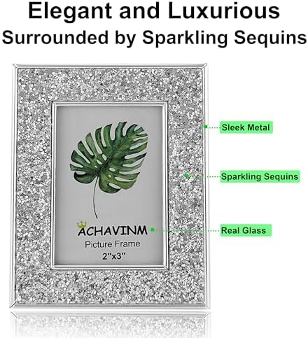 2x3 Picture Frames, Small Real Glass Frame, Glitter Mini Photo Frames for Tabletop, Classy Home Décor & Gift (Silver, 4 Pack) - Image 3