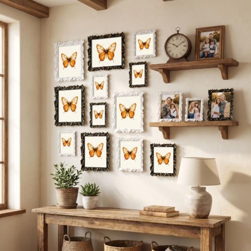 White 4x6 Vintage Picture Frames Golden Butterfly Elegant Retro European Design, Antique Photo Frame for Wall Hanging and Tabletop Display, Retro Design Home Decor - Image 6