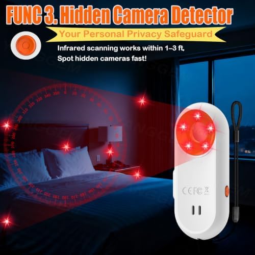3-in-1 Travel Safety Alarm - Hotel Safety Devices with Hidden Camera Detector & Door Alarms When Opened & Self Defense Personal Safety Alarm, Portable Multifunctional Travel Safe Essentials - Image 4