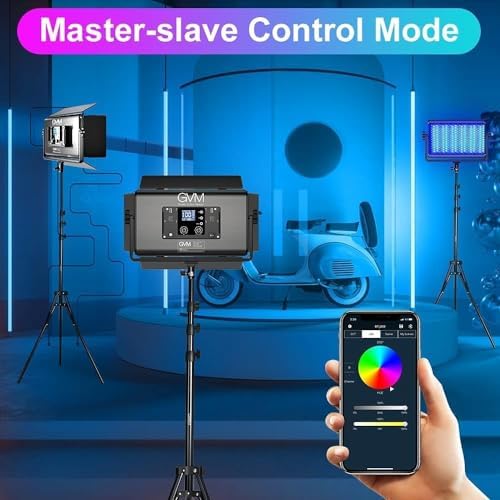GVM 1500D RGB LED Video Light with Softbox, 75W Video Lighting Kit with Bluetooth Control, 3 Packs Led Panel Light for Photography, YouTube Studio, Broadcasting, 18 Kinds Lighting Scene - Image 5