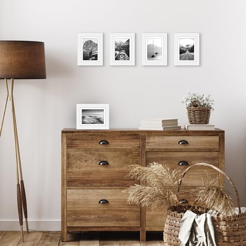 Americanflat 5x7 Picture Frame 5-Pack - Matted to 4x6 - White - Image 5