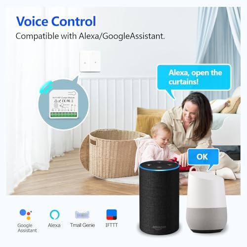 DieseRC WiFi Smart Roller Shutter Controller Module, Tuya APP WiFi Control Compatible with Alexa/Google Home APP Control and Manual Switch, Electric Motor Switch - Image 5