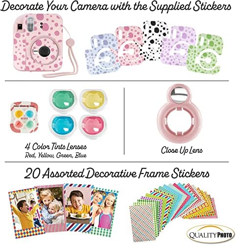 Fujifilm Instax Mini 12 Instant Camera with Case, Decoration Stickers, Frames, Photo Album and More Accessory kit (Blossom Pink)… - Image 7