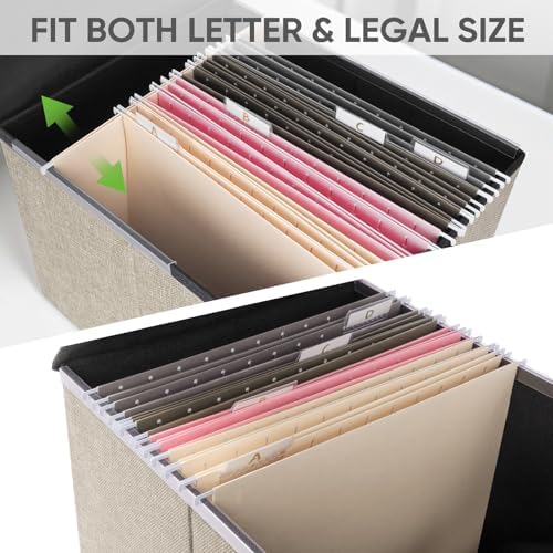 BALEINE File Organizer Box with Lid, Collapsible Hanging File Storage Box - Image 3