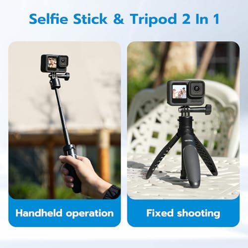 TELESIN 15.75'' Selfie Stick Tripod,Portable Camera Handle Grip Monopod - Image 4