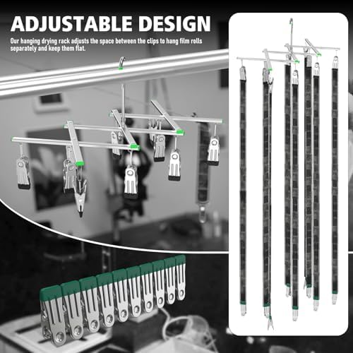 Darkroom Film Negative Drying Hanging Rack Frame Foldable Hanger Windproof 10 Clips for 35mm 120 4x5'' Film - Image 7