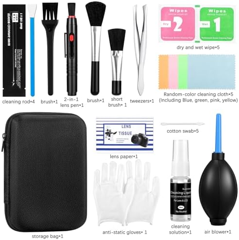 Camera Cleaning kit - Professional Camera Lens Cleaning Kit,Complete DSLR & Mirrorless Camera Sensor Cleaning Set Kit with Lens Pen, Blower, Brush, and Solution for Photography Essentials - Image 2