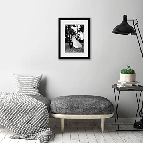 Americanflat 12x16 Picture Frame with Shatter-Resistant Glass - Use as 8x12 Frame with Mat or Display 12x16 Photo Without Mat - Signature Collection - Picture Frames for Wall Display - Black - Image 4
