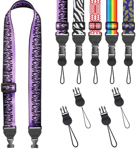 FIEIL Purple Flame Shoulder Strap, Adjustable Camera Strap with 2 Sets of Quick-Release Buckles, Comfortable Neck Strap for iPad, Tablet, Camera, Laptop, Binocular, Luggage Bag by FIEIL