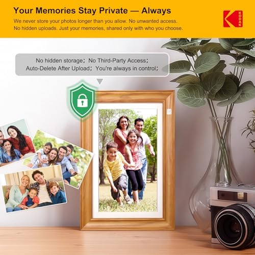 KODAK 14.1 Inch FHD Digital Picture Frame, 1920x1080 G+G IPS Digital Photo Frame with 32GB Large Storage, Quad-Core CPU, Premium Solid Wood Frame, Easy Photo Transfer via WiFi APP/Email/USB/SD Card - Image 6