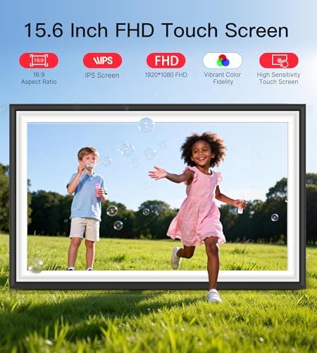BIGASUO Digital Picture Frame Frameo 15.6" WiFi Electronic Photo Frames Large with 64GB Memory 1920x1080 IPS FHD Touch Screen Share Moments Instantly Anywhere Photo Gifts for Parents and Grandparents - Image 4