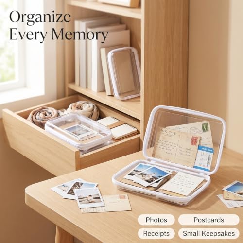Photo Box 3 Pack, Clear Plastic Photo Storage Box with Lids for Prints, Picture Storage Containers for Home Albums, Cards, Crafts, Keepsakes, Scrapbooking, Closet Shelf and Memory Sorting Kit - Image 6