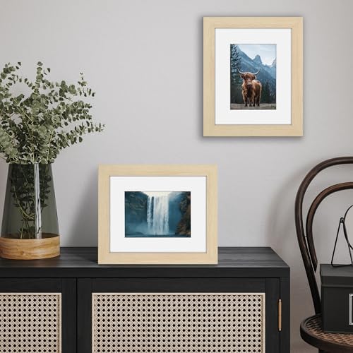 Americanflat 8x10 Picture Frame - Matted to 5x7 - Natural Oak - Image 4