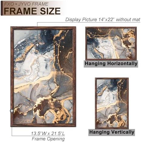 Fxojyvo 14x22 Picture Frame Set of 3 Brown Engineered Wood Wall Hanging - Image 4