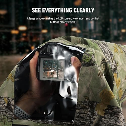 NEEWER PB020 Large Waterproof Rain Cover for Canon Sony Nikon Fujifilm DSLR Camera & Lenses up to 400 mm on Both Sides Camouflage Green Nylon - Image 5