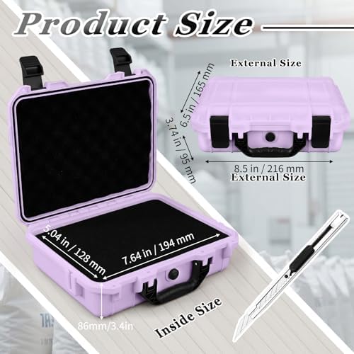 Relaxweex 8.5 x 6.5 x 3.7 Inch Hard Case, Grid Shell, Purple - Image 2