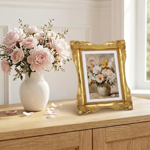 Gold Vintage Picture Frame 5x7, Antique Ornate Photo Frame Décor - Image 2