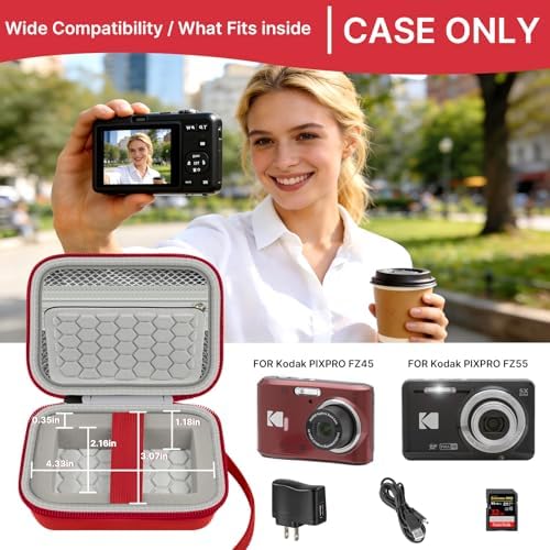 Comecase Digital Camera Case for KODAK PIXPRO FZ55 FZ45 FZ53 FZ43, Red - Image 2