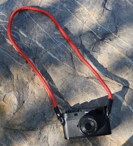 Paracord Woven Camera Neck Shoulder Strap Belt Hand Compatible with Canon Nikon Sony Olympus Pentax Fujifilm Panasonic SLR DSLR Digital Mirrorless Cameras 42 inch Red - Image 2