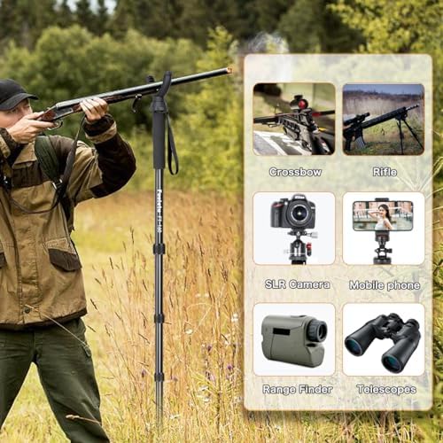 24"-64" Shooting Stick Monopod Hunting Tripod with 360° U Yoke Rest - Image 5