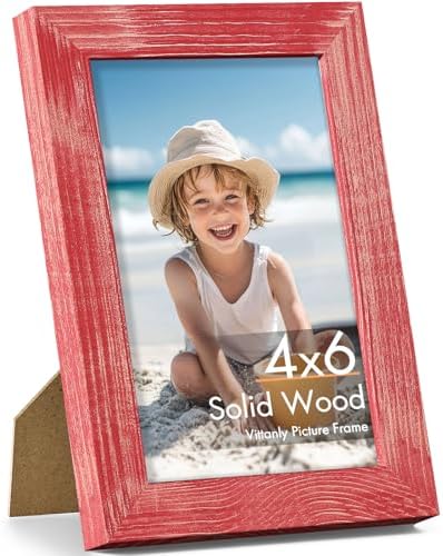 Vittanly 4x6 Picture Frame Made of Solid Wood for Wall Mount or Tabletop by Vittanly