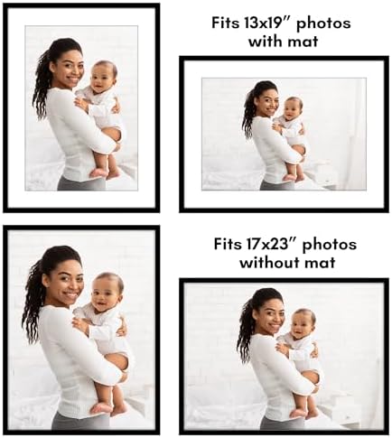 Americanflat 17x23 Poster Frame - Matted to 13x19 - Slim Molding - Black - Image 4