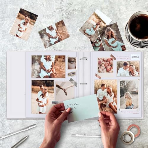 1DOT2 8.5x11 Inch 3 Ring DIY Scrapbook Photo Album, Light Gray - Image 7