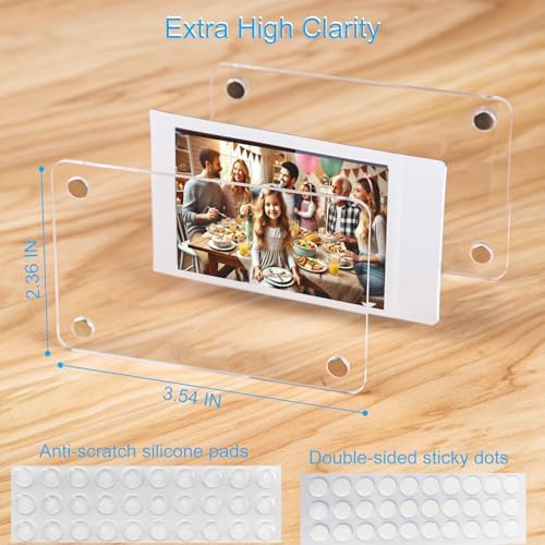 lengnoyp 7 Packs Polaroid Magnets Frame for Refrigerator, Acrylic Fridge Magnetic Picture Frame, Mini Photo Frames, Instax Clear Picture Magnet Display Frame 2.36 X 3.54 Inches - Image 4