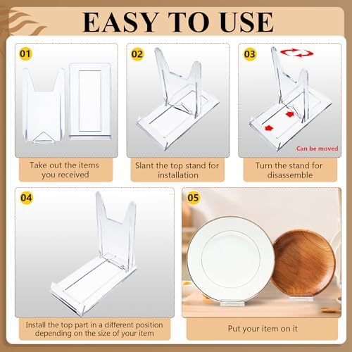6 Pack Adjustable Acrylic Book Stand for Display, 4.2in H - Image 4
