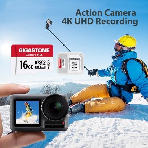 Gigastone 16GB Memory Card Pack of 2 Cards, Camera Plus Series, Speed Up to 85MB/s. Ideal for Full HD Video Gopro Camera Drone, U1 C10 Micro SDHC Card with Mini Case and SD Adapter. - Image 4