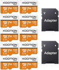 KOOTION 128GB 10-Pack Micro SD Card with Adapter, High-Speed TF Flash Memory Card U3, A1, V30, 4K UHD, microSDXC Memory Card by KOOTION