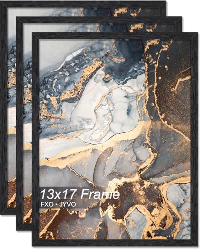 Fxojyvo 13x17 Picture Frame Set of 3 Black Engineered Wood Wall Hanging by Fxojyvo