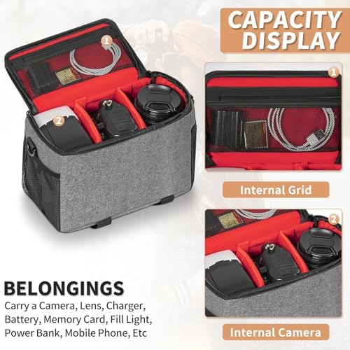 Camera Carrying Case, Camera Storage Bags Anti-Shock Crossbody Camera Case - Image 6