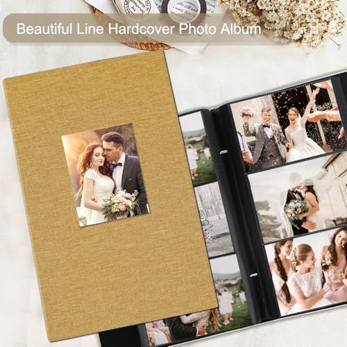 Artmag Photo Album 4x6 300 Large Capacity Linen Album Book Holds 300 Horizontal Photos for Family Wedding Anniversary (300 Pockets, Khaki) - Image 4
