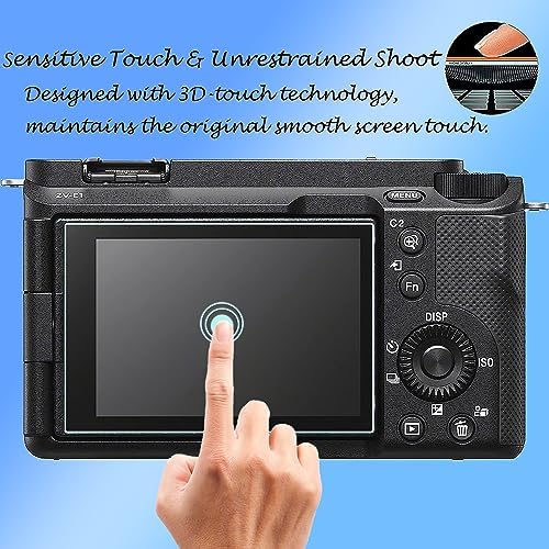 PCTC A7 IV A6700 ZV-E1 A7C II 7C II A7CII A7CR Screen Protector for Sony Alpha A6700 ZV-E1 ZVE1 A7 IV A7IV A7M4 A74 A7C II 7C II A7CII A7CR Camera [3+2 Pack] 0.3mm 9H Hardness Tempered Glass Cover - Image 3