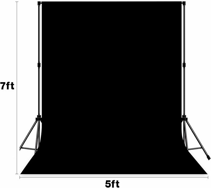 Black Photo Backdrop Professional Photography Background Cloth 5x7ft | Seamless Design eliminates Wrinkle Portrait Photography Wedding Dark Theme Decorations - Image 8