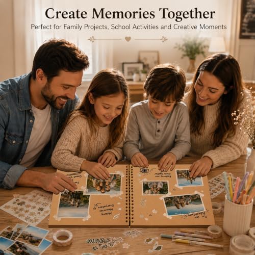 10x10 Inch DIY Scrapbook Album 40 Pages (20 Sheets), Hardcover Kraft Paper - Image 4
