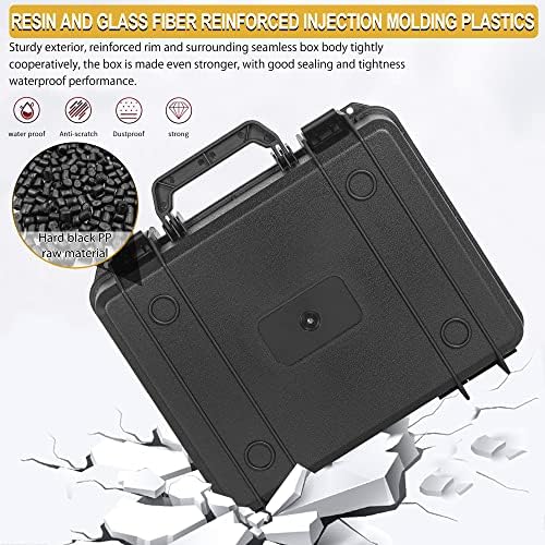 Protective Hard Case Shockproof Water-resistant with Customized DIY Foam Insert fit for Camera, etc, 14 X 11.5 X 3.7-Inch - Image 5