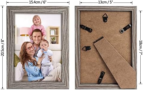 Giftgarden 5x7 Picture Frame Distressed Grey, 5 by 7 Rustic Wood-grain Gray Photo Frames Bulk for Wall or Tabletop, 12 Pack - Image 3
