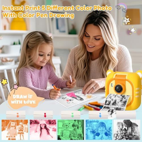ARNSSIEN Kids Instant Print Camera for Toddlers 1080P 2.4in+180° Flip Lens - Image 5